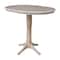 International Concepts Round 36 in Rd Top Pedestal Table, 12 in Leaf, 40.9 inH, Adjust Ht, Washed Gray Taupe, 36 in W, 48 in L K09-36RXT-27B-6B-2 - alternate 2